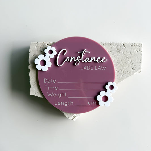 Floral Birth Announcement & Information