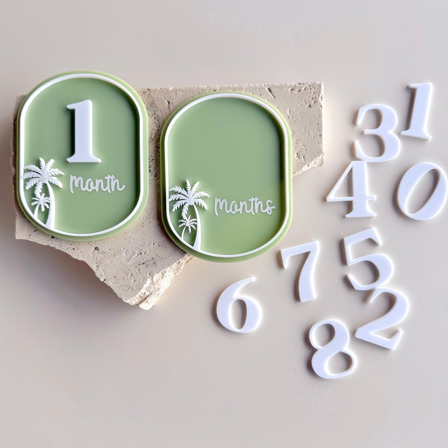 Palm Tree Oval Interchangeable Milestone Set