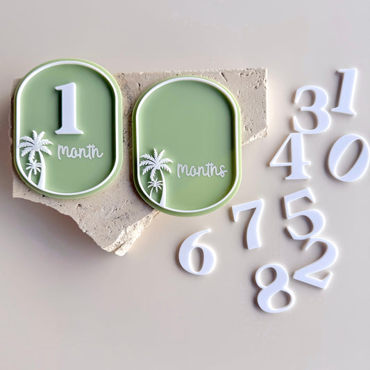 Palm Tree Oval Interchangeable Milestone Set