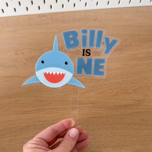 Shark ‘One’ Personalised Cake Topper