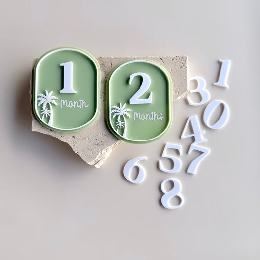 Palm Tree Oval Interchangeable Milestone Set