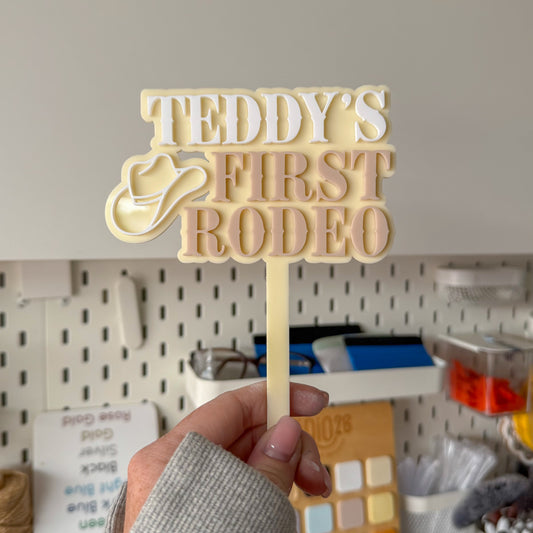 First Rodeo Personalised Cake Topper