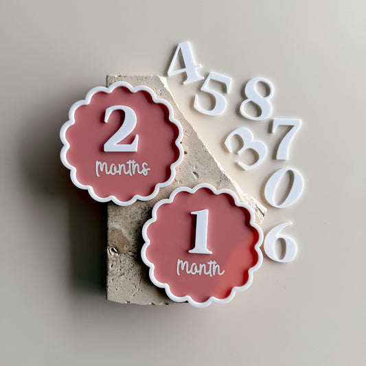 Interchangeable Milestone Set - Acrylic Scalloped Border