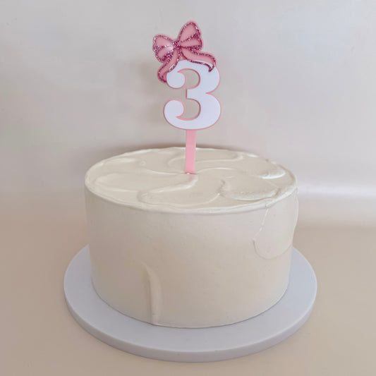 Number Cake Topper Double Layered Bow