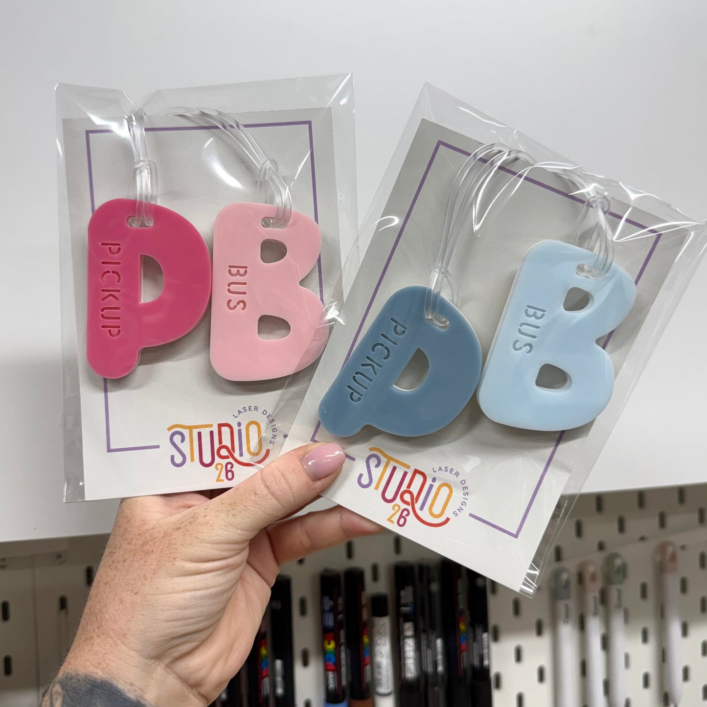 Initial Bag Tag 2pk PICKUP & BUS