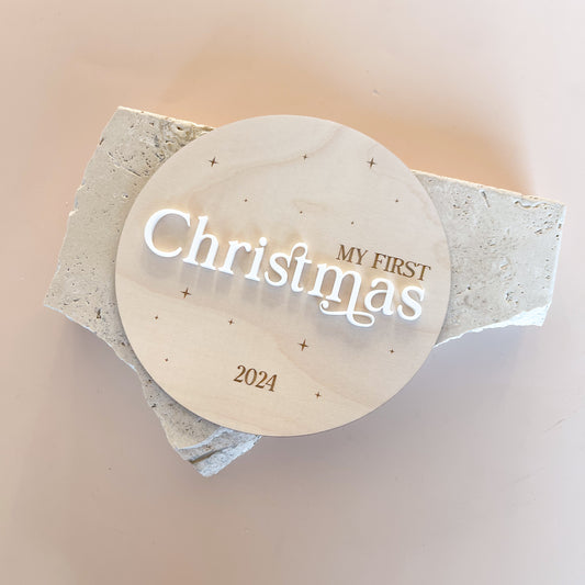 My First Christmas Circle Plaque