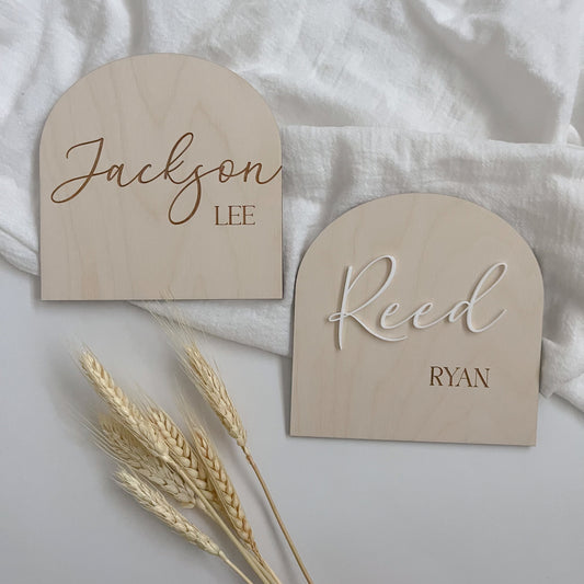 Arch Acrylic Birth Announcement Plaque