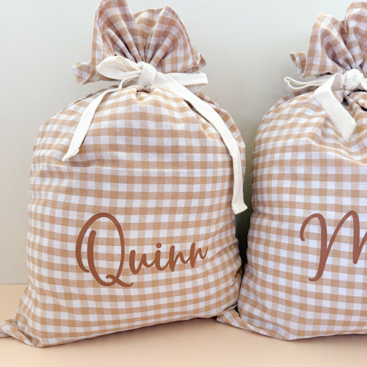 Gingham Santa Sack