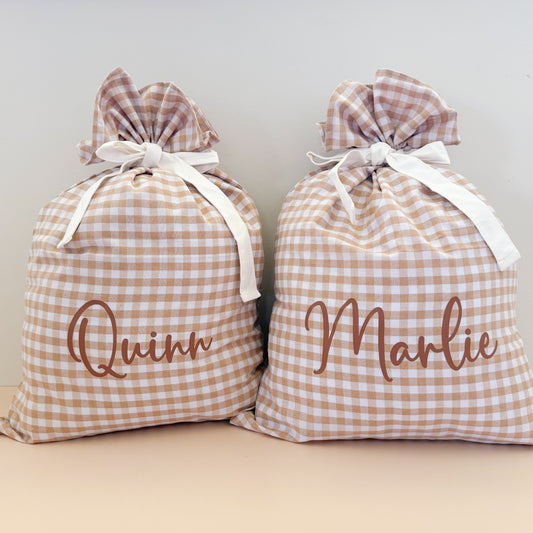 Gingham Santa Sack