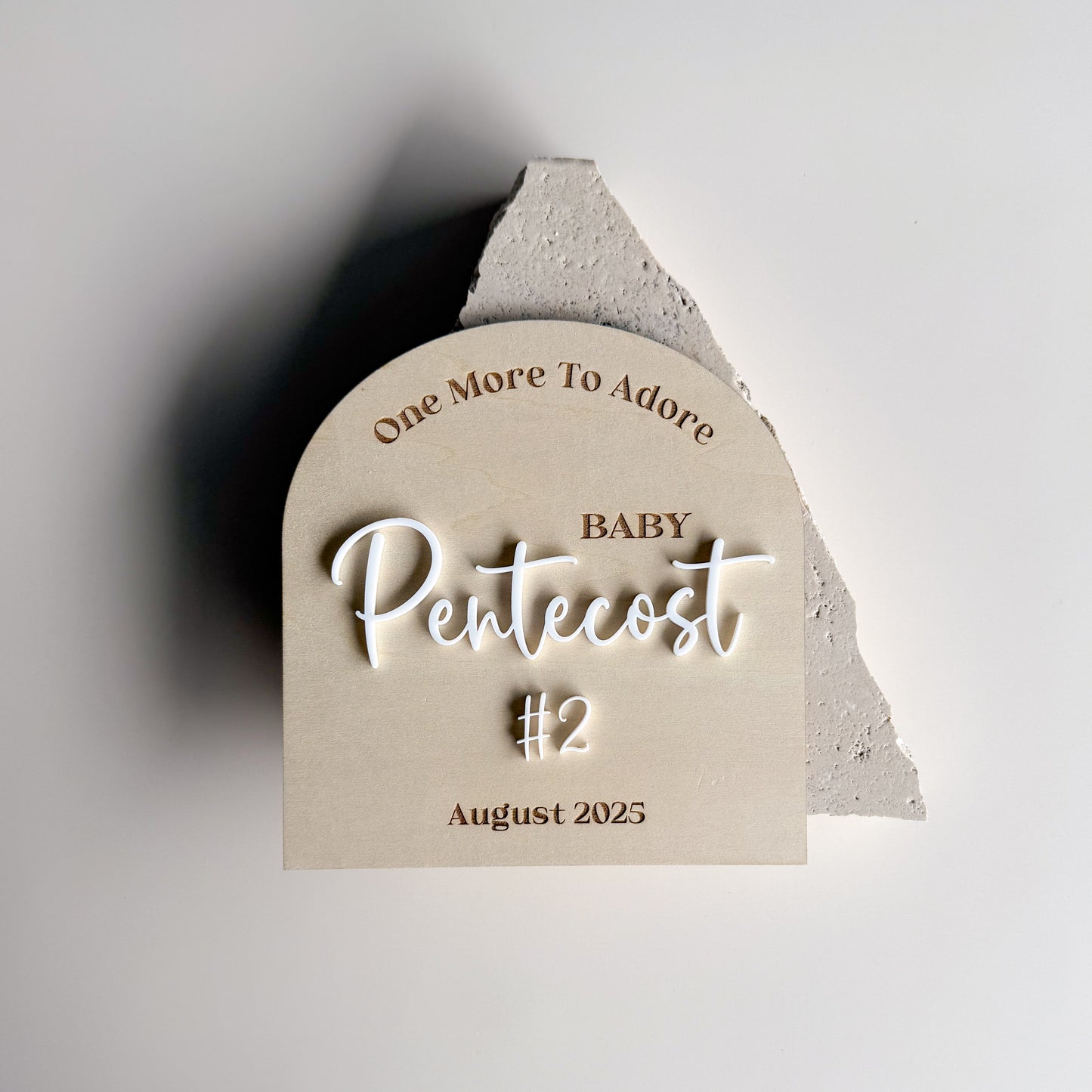 Personalised Arch Pregnancy Announcement Plaque