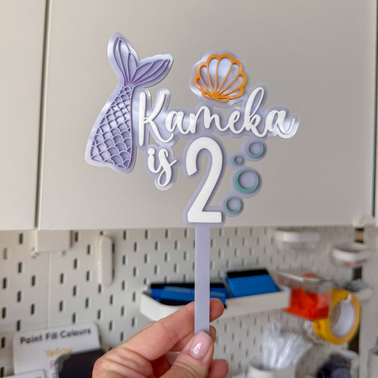 Mermaid Personalised Cake Topper