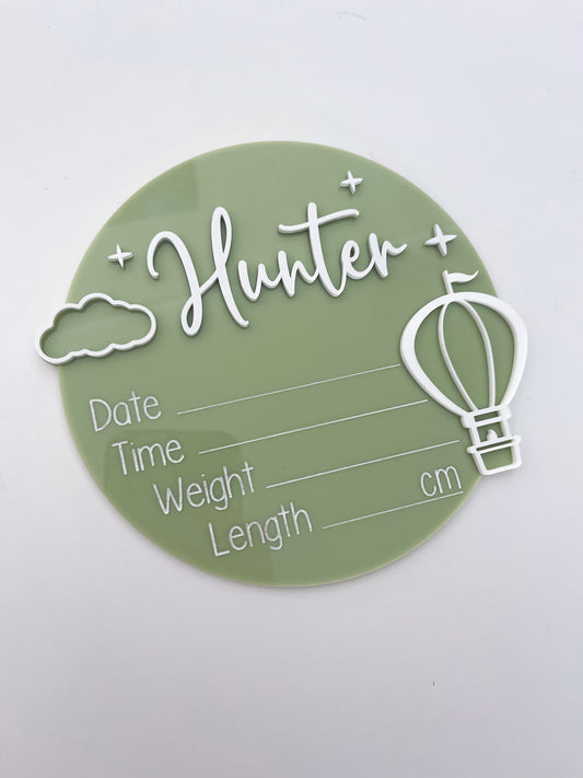Hot Air Balloon Birth Announcement & Information