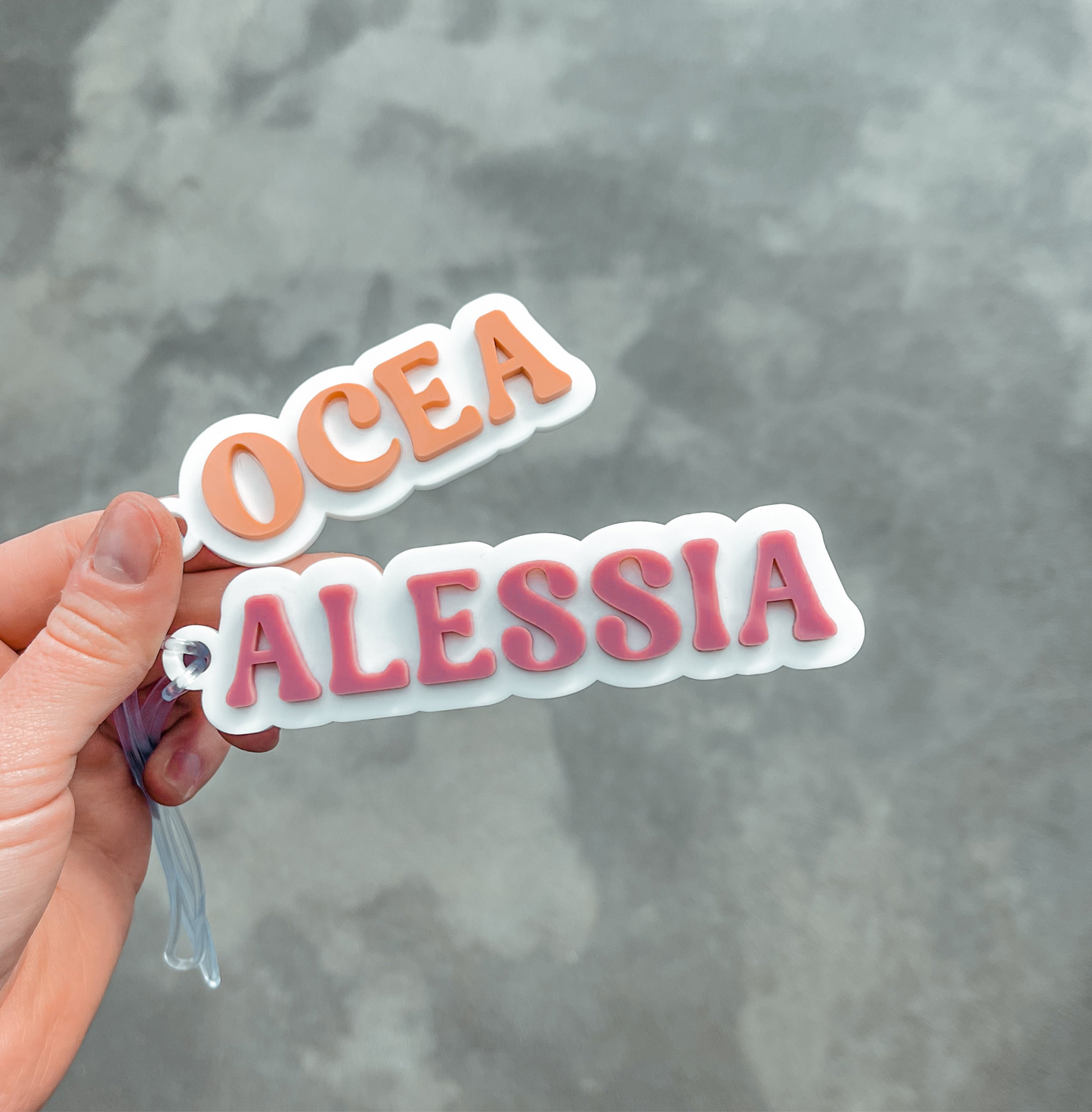 3D Bubble Name Bag Tag