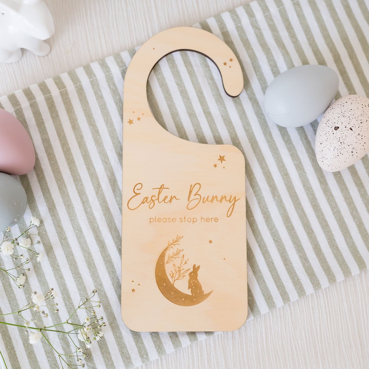 Easter Bunny Stop Here Door Hanger