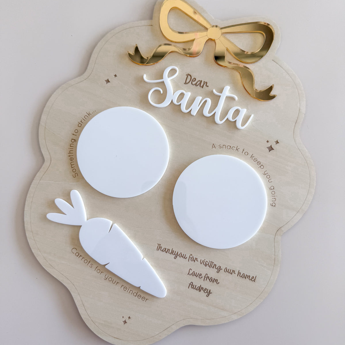 Santa Treat Board Framed Bow