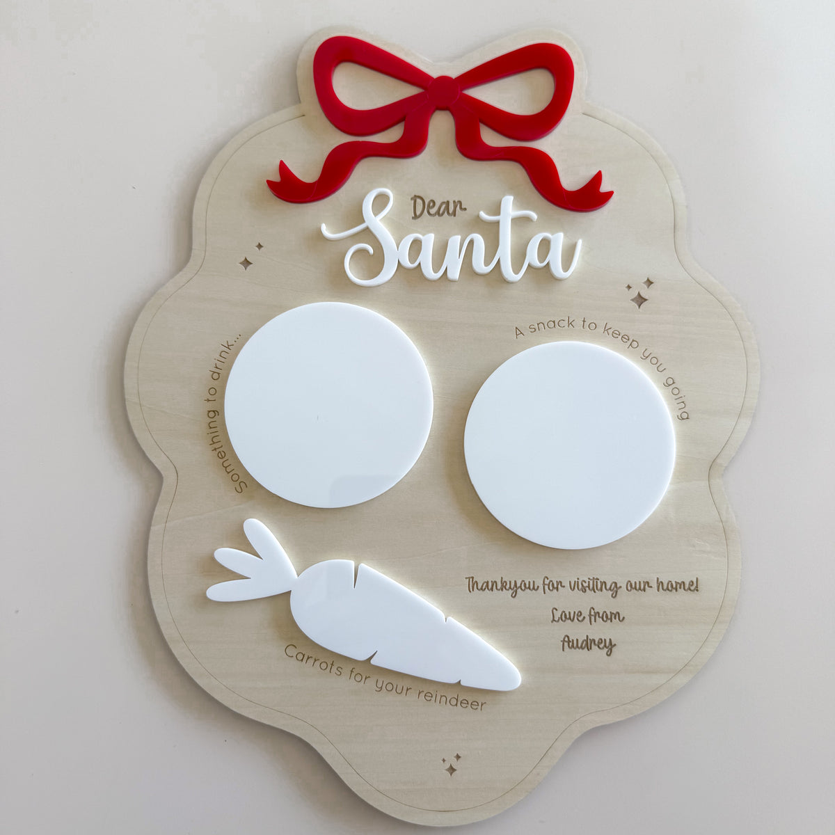 Santa Treat Board Framed Bow