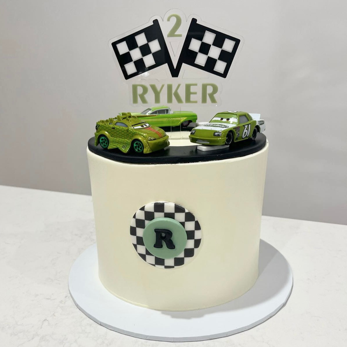 Personalised Racing Flag Cake Topper