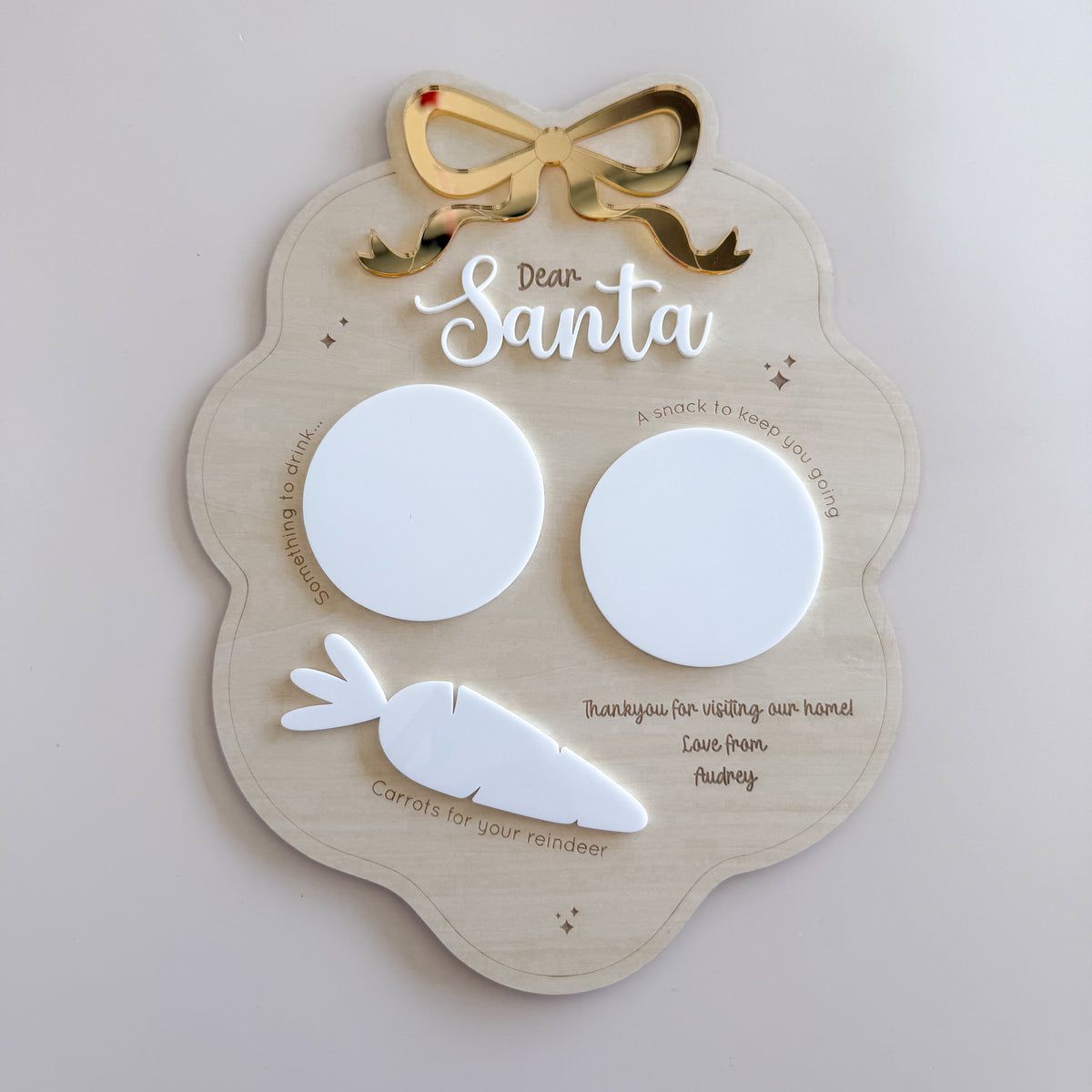 Santa Treat Board Framed Bow