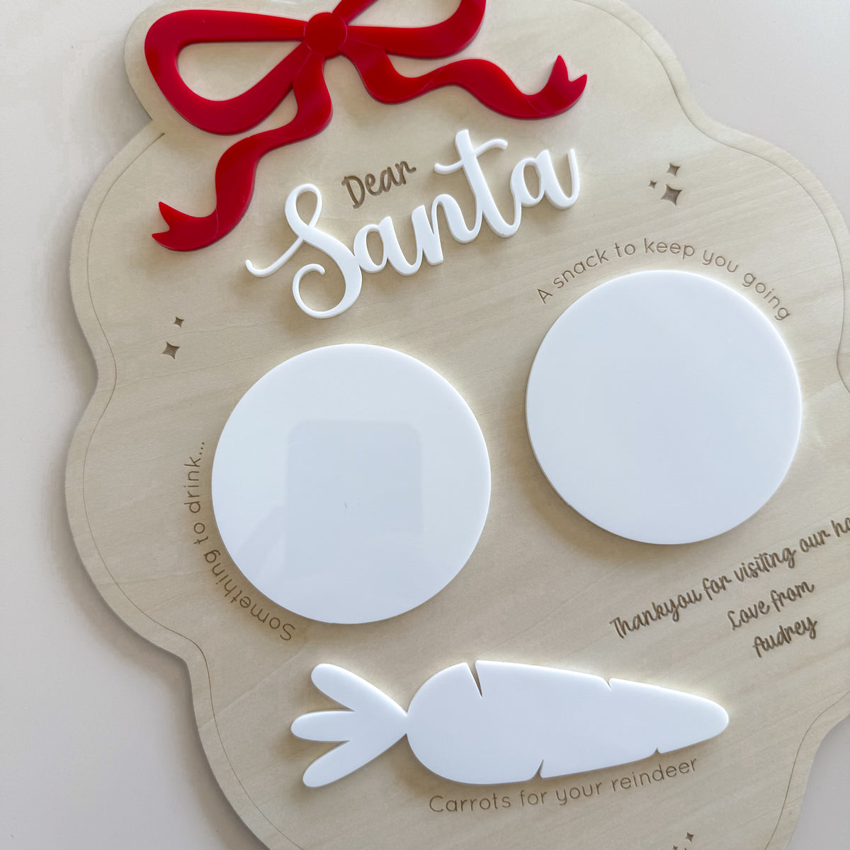 Santa Treat Board Framed Bow