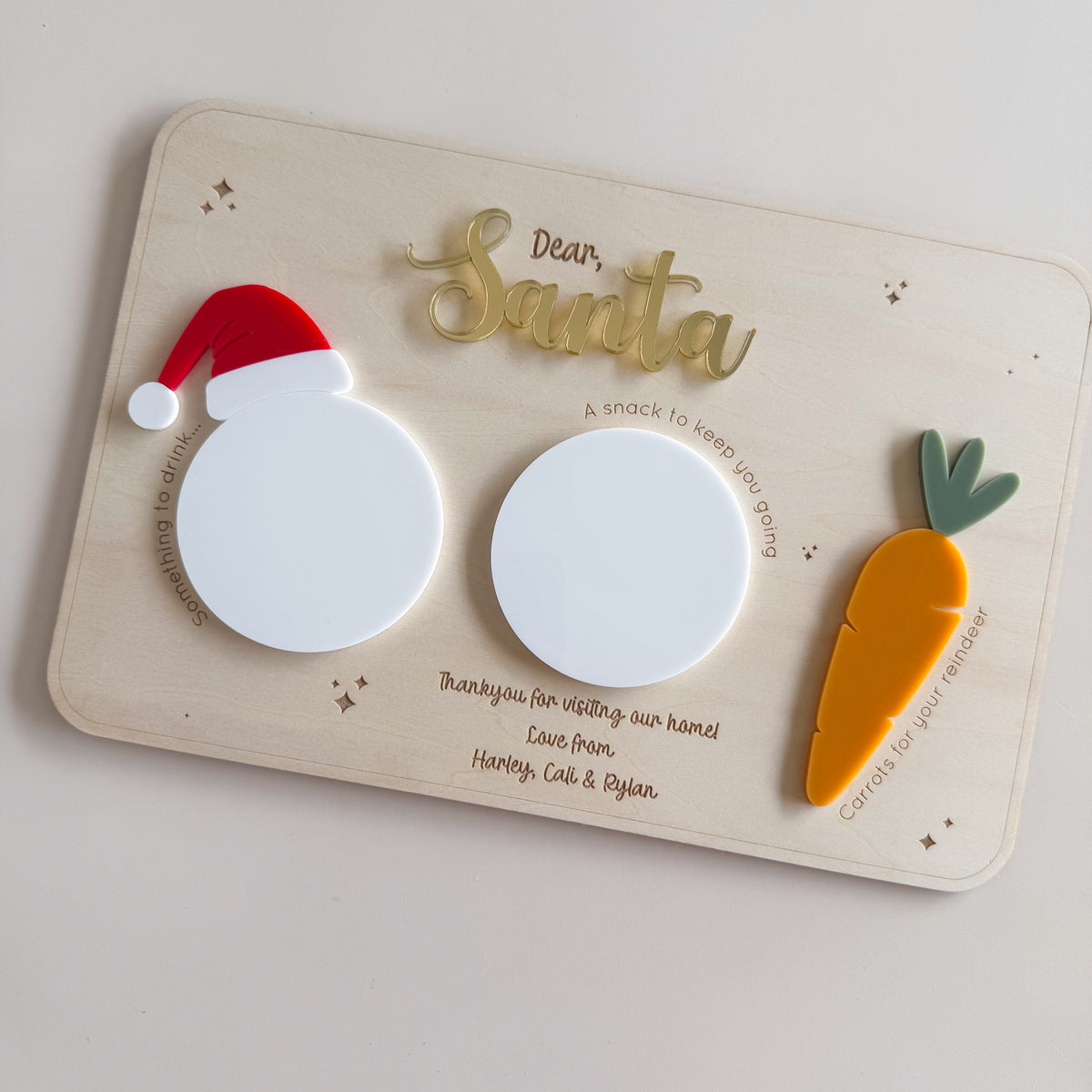 Santa Treat Board with Hat - Colourful