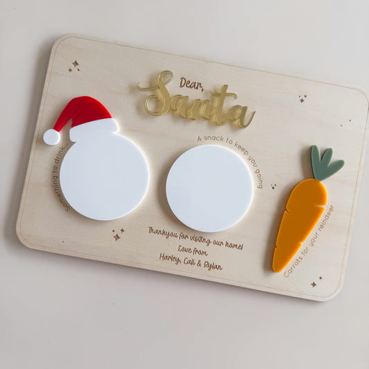 Santa Treat Board with Hat - Colourful
