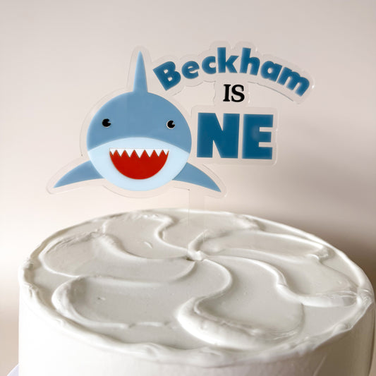 Shark ‘One’ Personalised Cake Topper