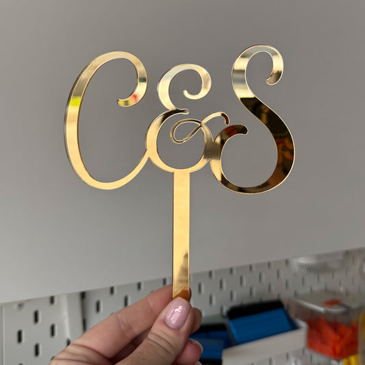 Initials Cake Topper Engagement/Wedding