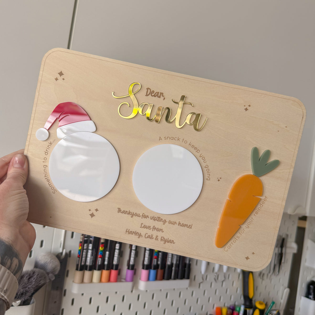 Santa Treat Board with Hat - Colourful