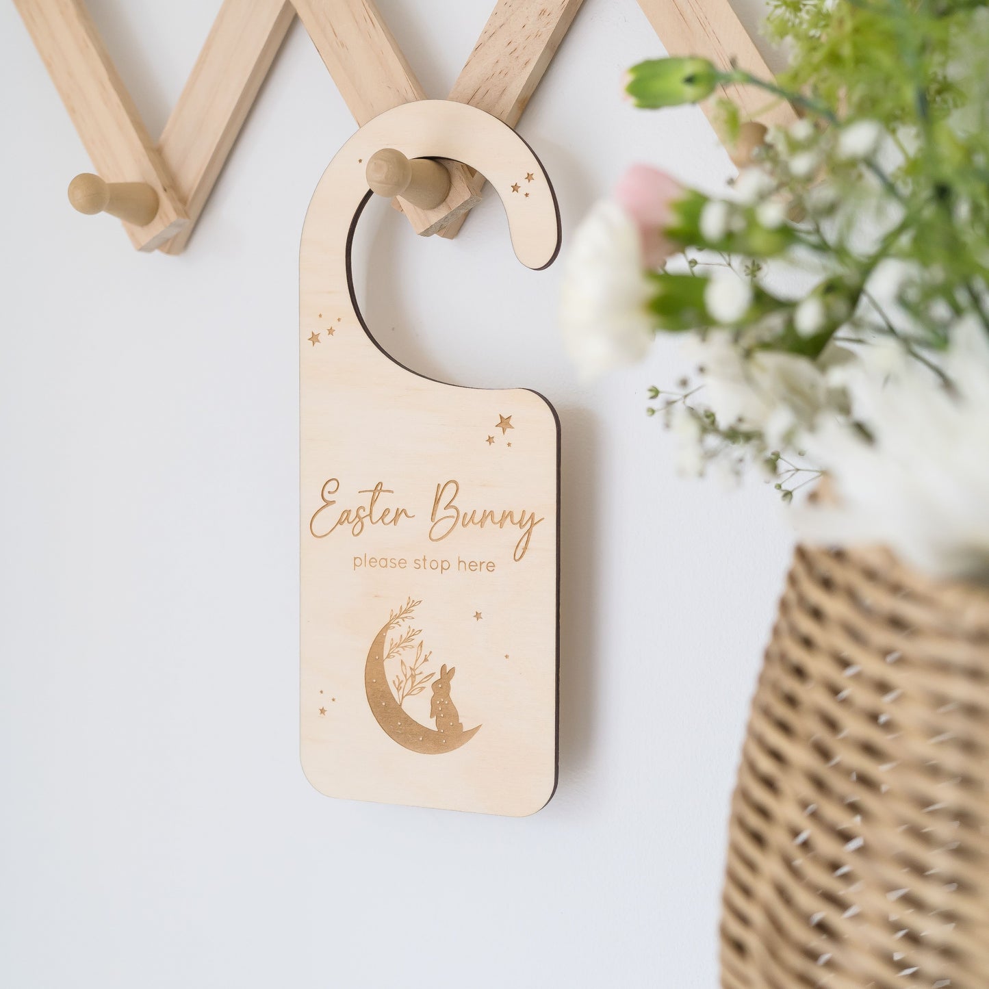 Easter Bunny Stop Here Door Hanger