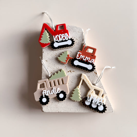 Construction Personalised Christmas Tag