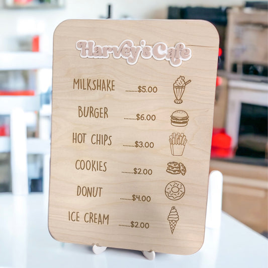 Personalised Kids Shop Menu