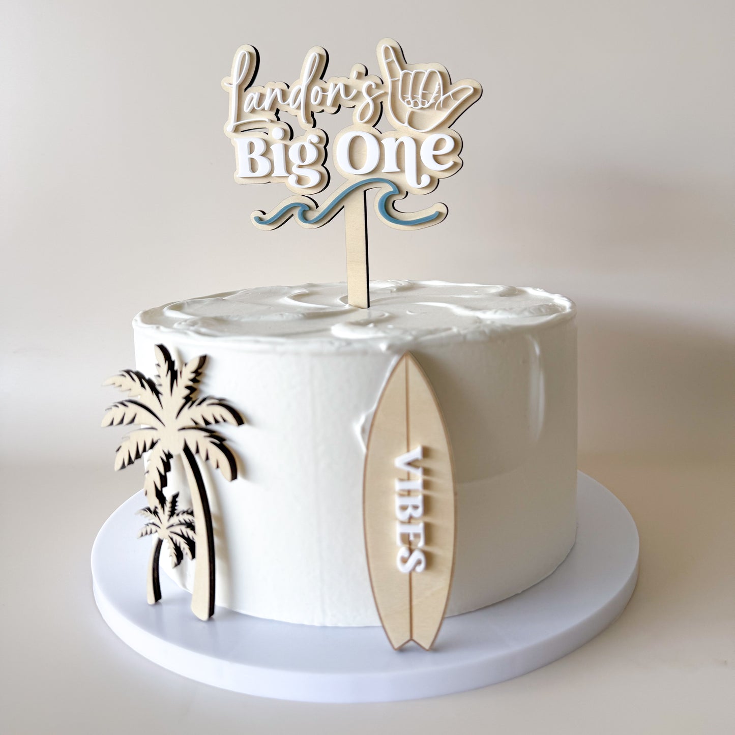Coastal Wave Personalised Cake Topper