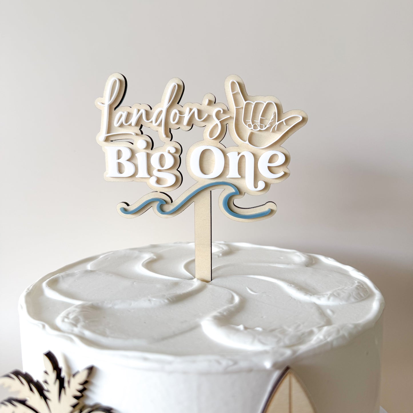Coastal Wave Personalised Cake Topper