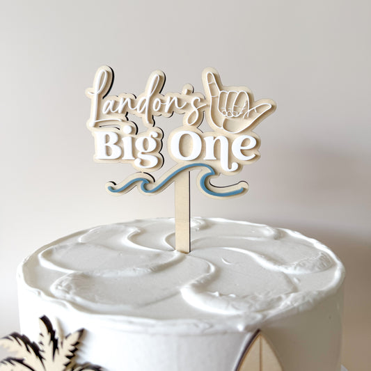 Coastal Wave Personalised Cake Topper
