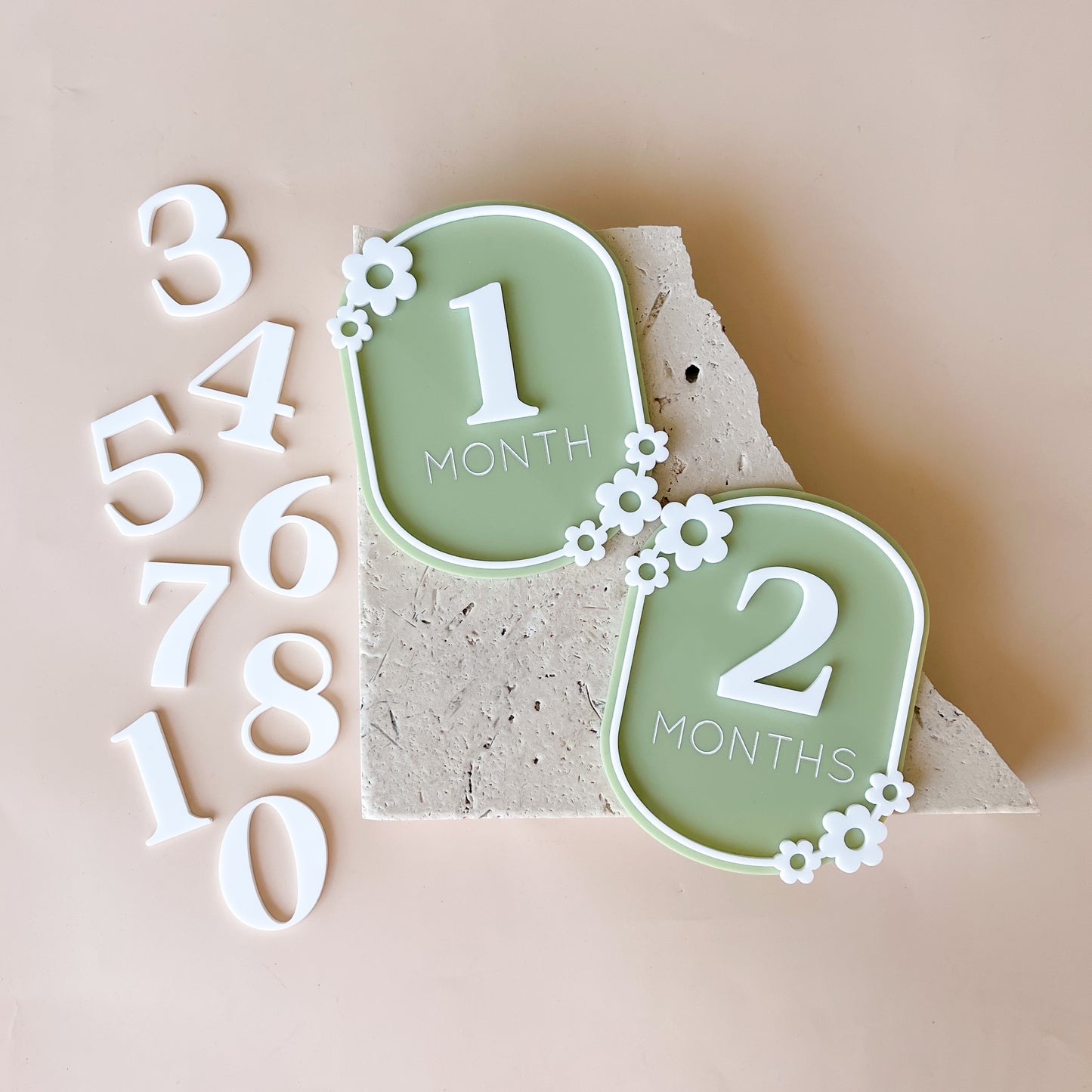 Oval Floral Border Interchangeable Milestone Set