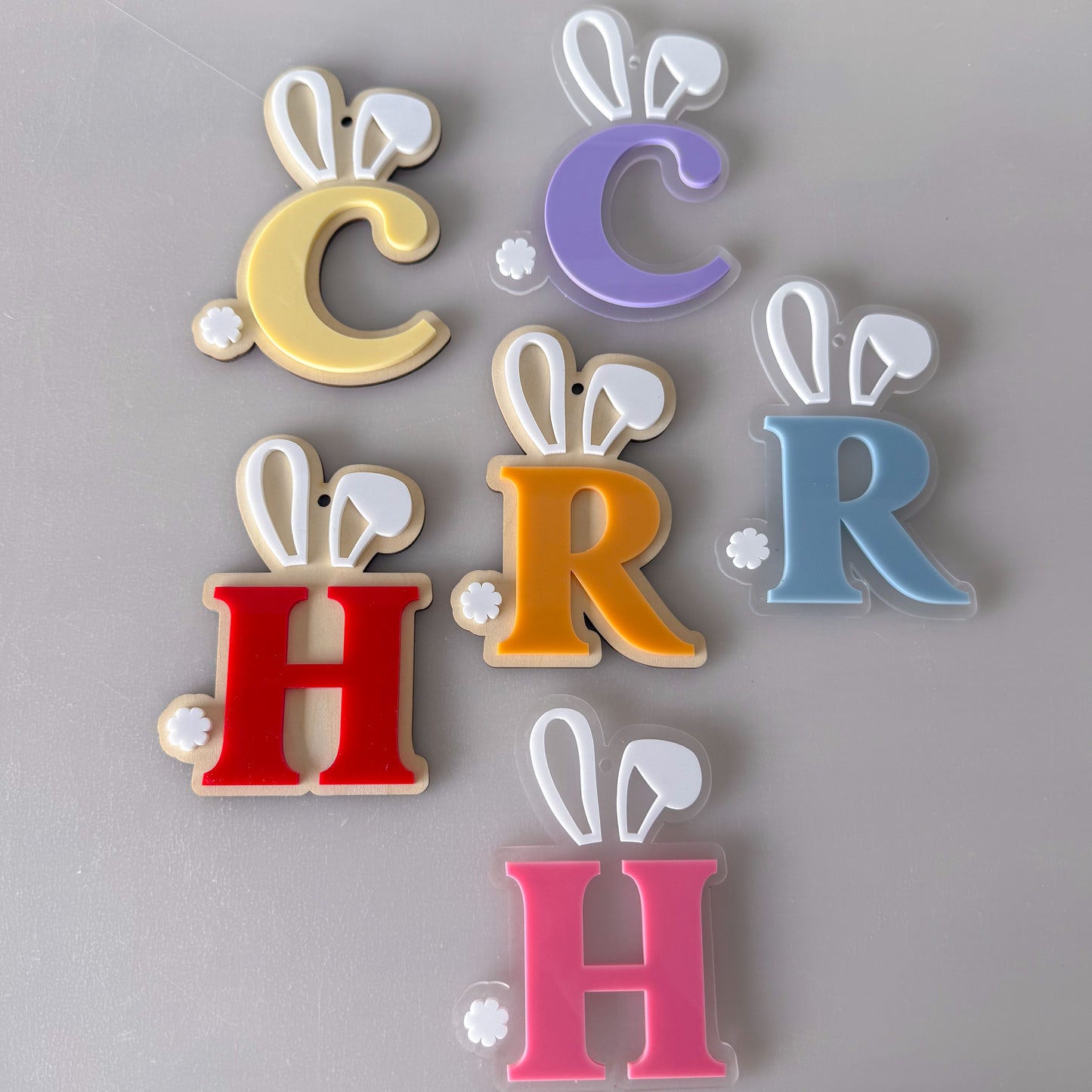 Initial Bunny Ear Easter Basket Tag