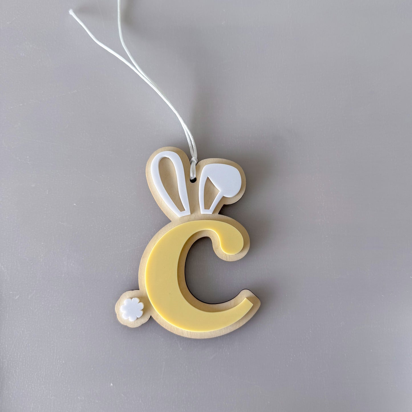 Initial Bunny Ear Easter Basket Tag