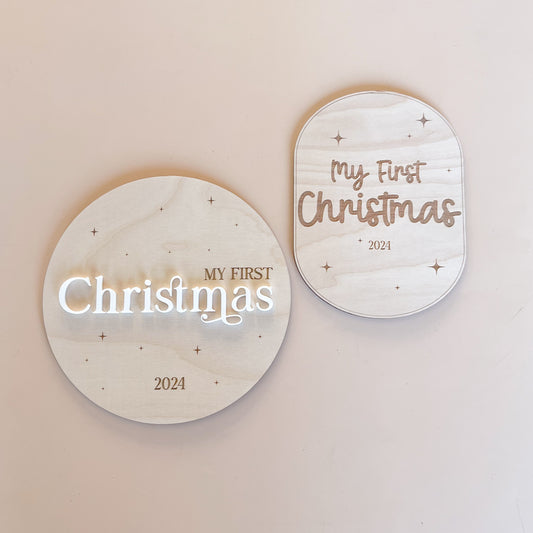 My First Christmas Oval Engraved Plaque