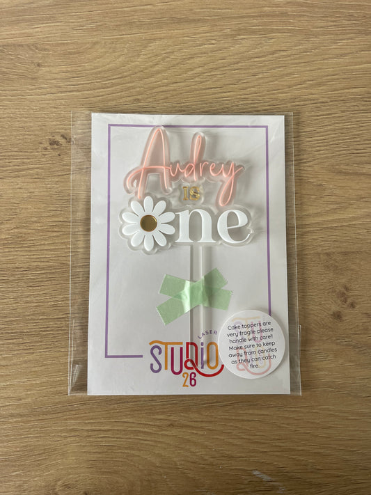 Daisy One Cake Topper - Audrey Blush - Sample