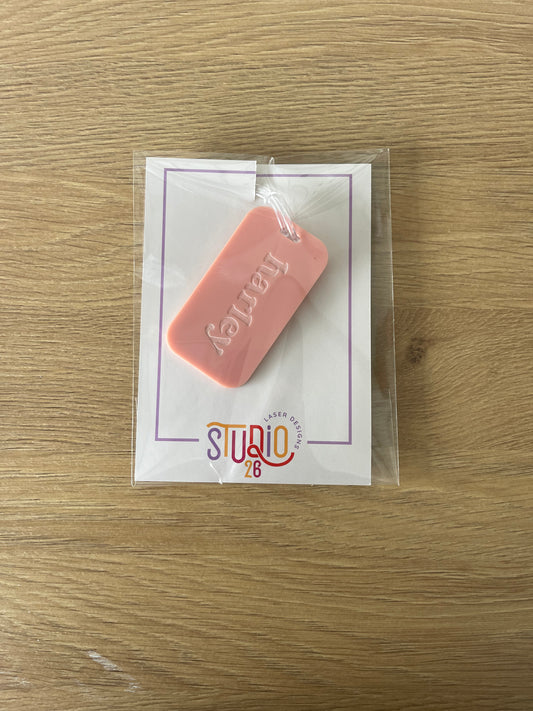 Bag Tag Rectangle - Harley Blush - Sample