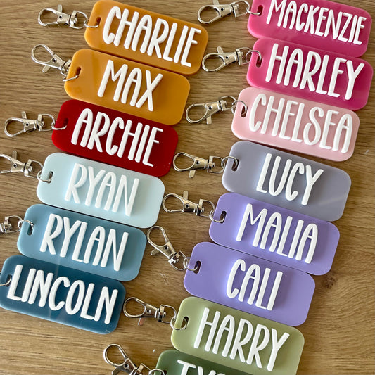 Rectangle Personalised Name Bag Tag