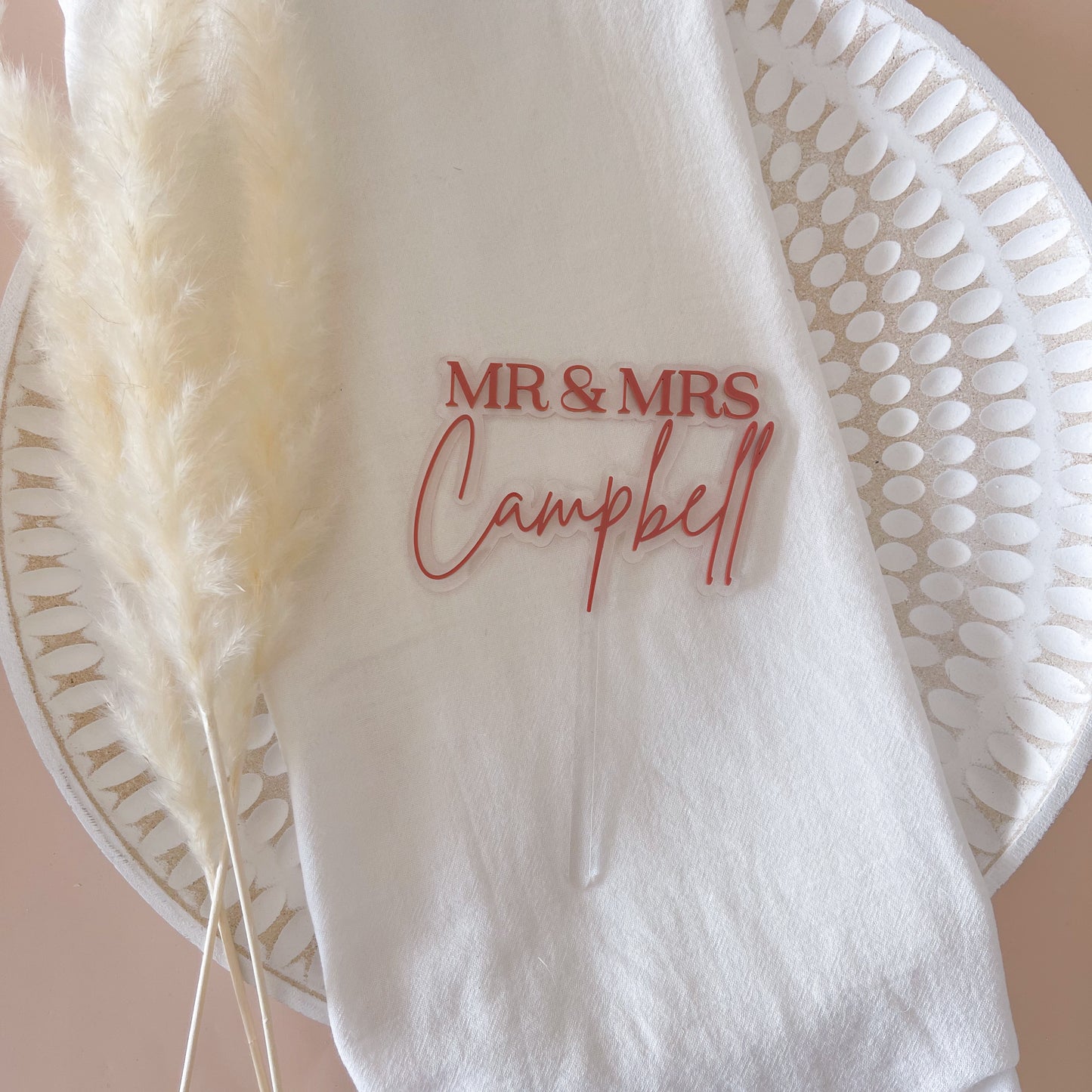 Personalised Mr & Mrs Cake Topper