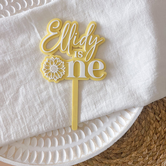 Sunflower "ONE" Personalised Cake Topper