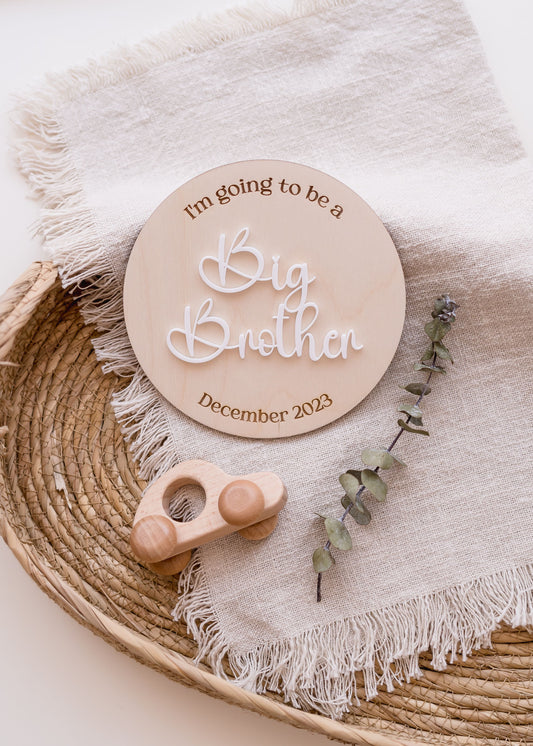 Big Brother Pregnancy Announcement Plaque