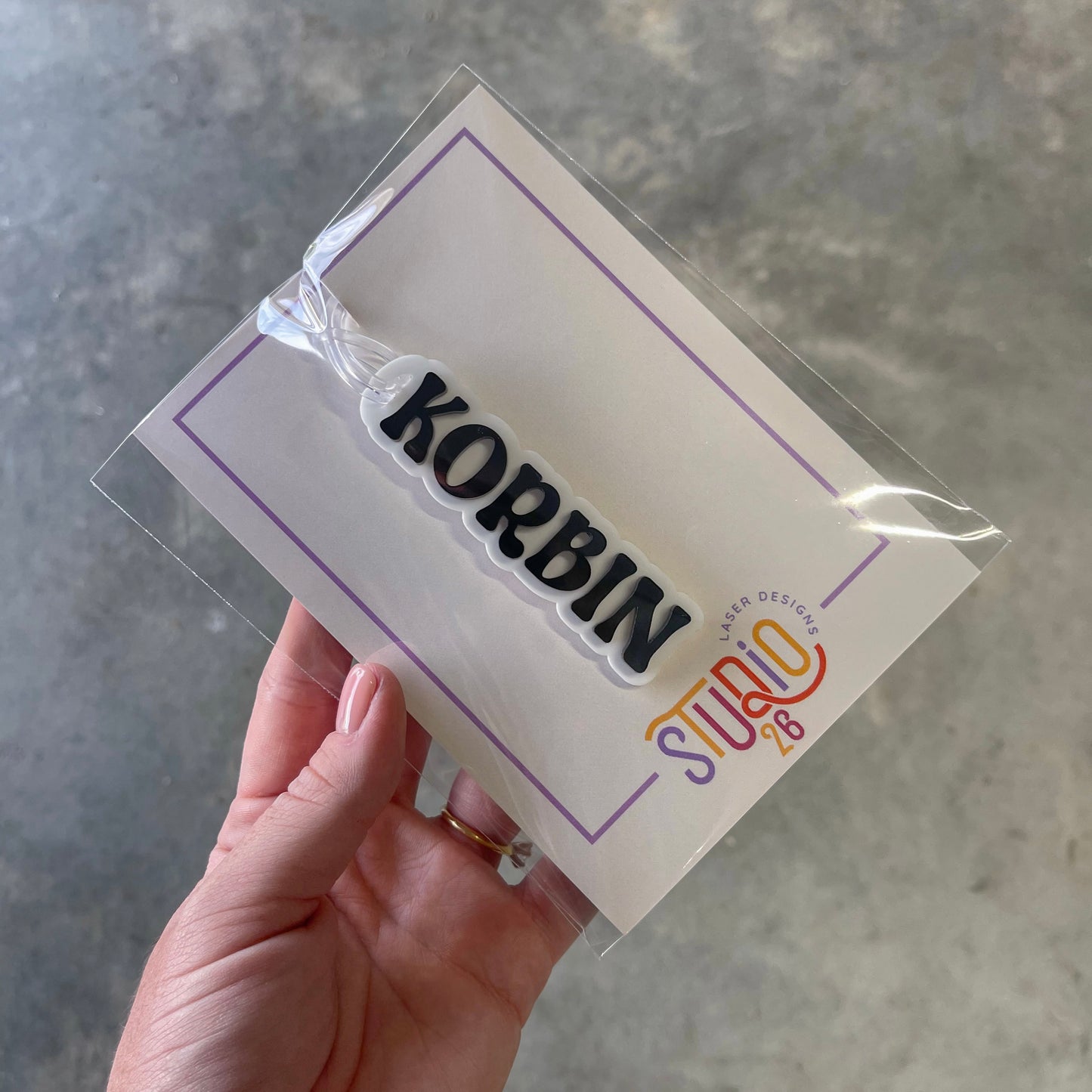 3D Bubble Name Bag Tag