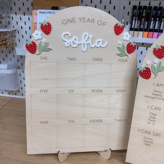 One Year Of Photo Board - Strawberries