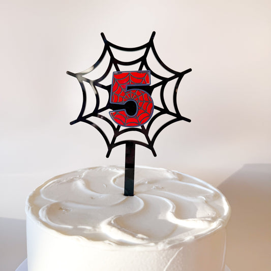 Spider Web Number Cake Topper