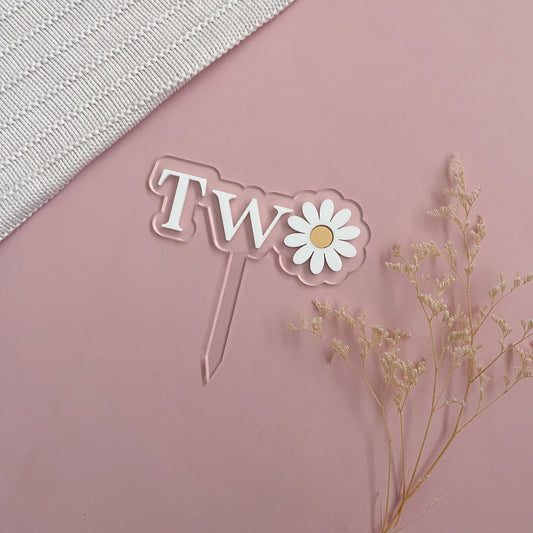 Two Daisy Cake Topper