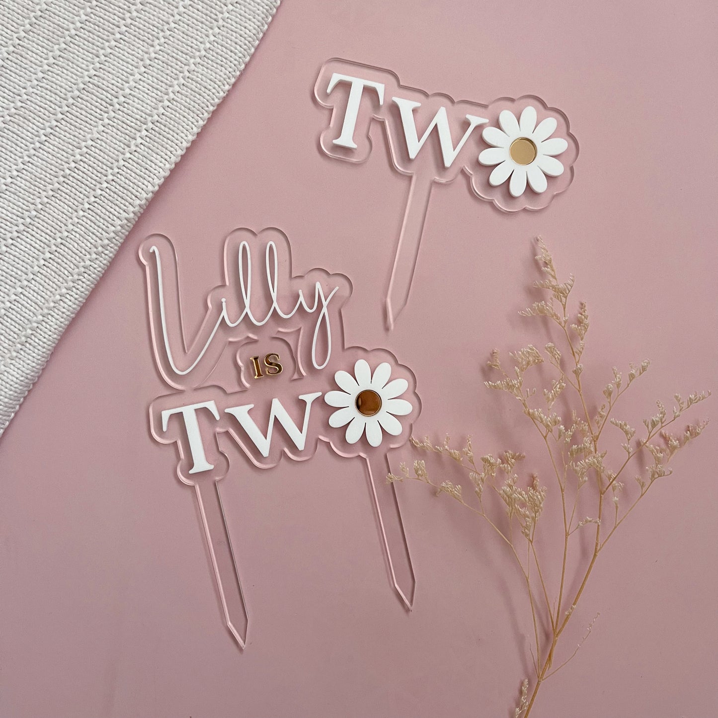 Two Daisy Cake Topper