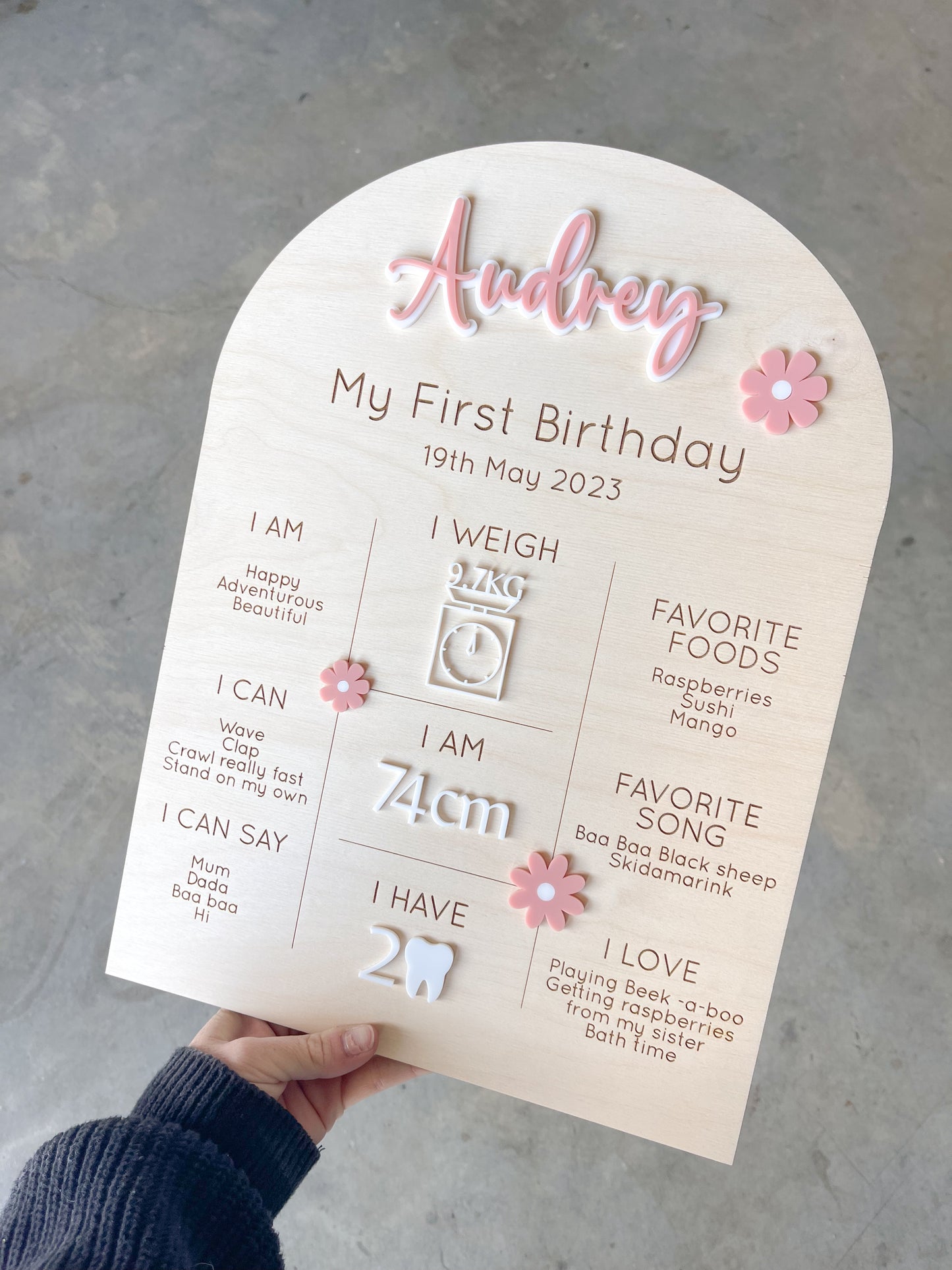 My First Birthday Board - Daisies